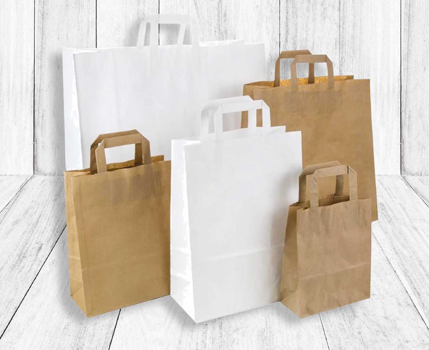 Custom printed paper bags — eco-friendly takeaway food packaging by Meridian Packaging UK